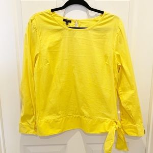 Talbots Petites Yellow Top with Waist Tie